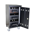 45 Bay Mobile School Charging Cart Station For Chromebook, Tablet And Laptop Computer With Power Strip Included - Black