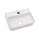 Ceramic Rectangle Wall Mount Bathroom Sink With Single Faucet Hole