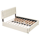 Upholstered Platform Bed With Trundle & Drawers