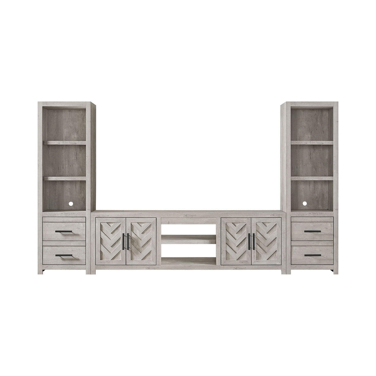Eleanor Entertainment Unit With 82" TV Console in White by Elements International