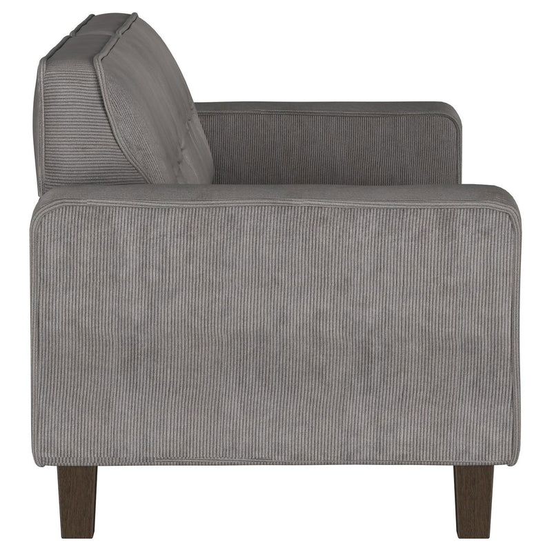 Deerhurst - Upholstered Track Arm Tufted Sofa - Charcoal