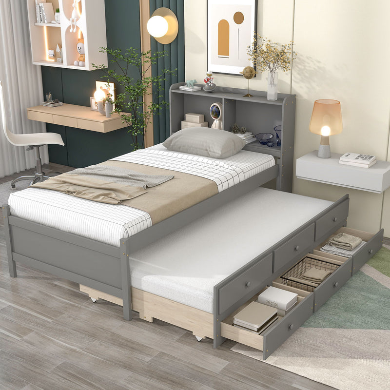 Bed With Twin Trundle, Drawers