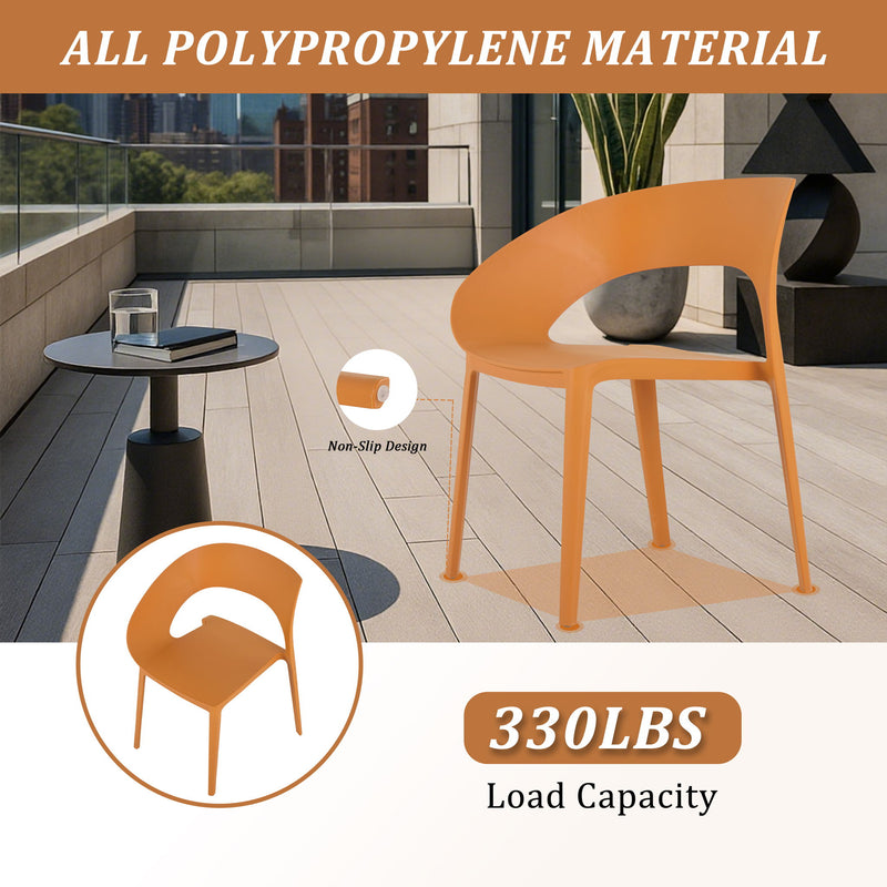 4 Piece Set Of Modern Designed Single Chairs With Long Table