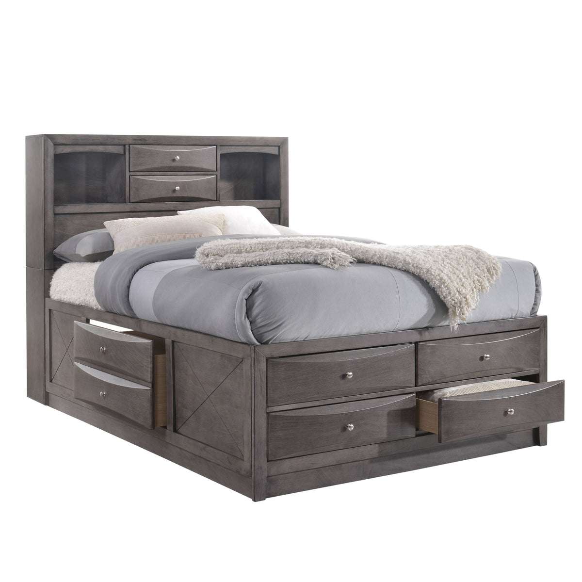 Emily Storage Bed in Dark Gray by Elements International
