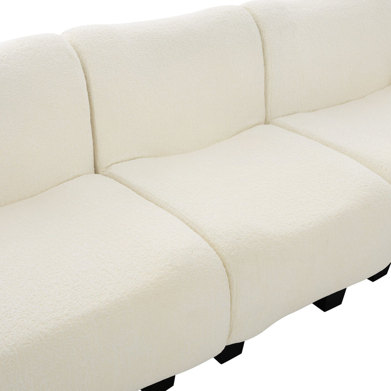 3 Seater Sofa Couch With Curved Armrests