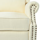 Push Back Recliner Chair Upholstered Recliner Armchair With Classic Wing Back And Solid Gourd-Shaped Legs