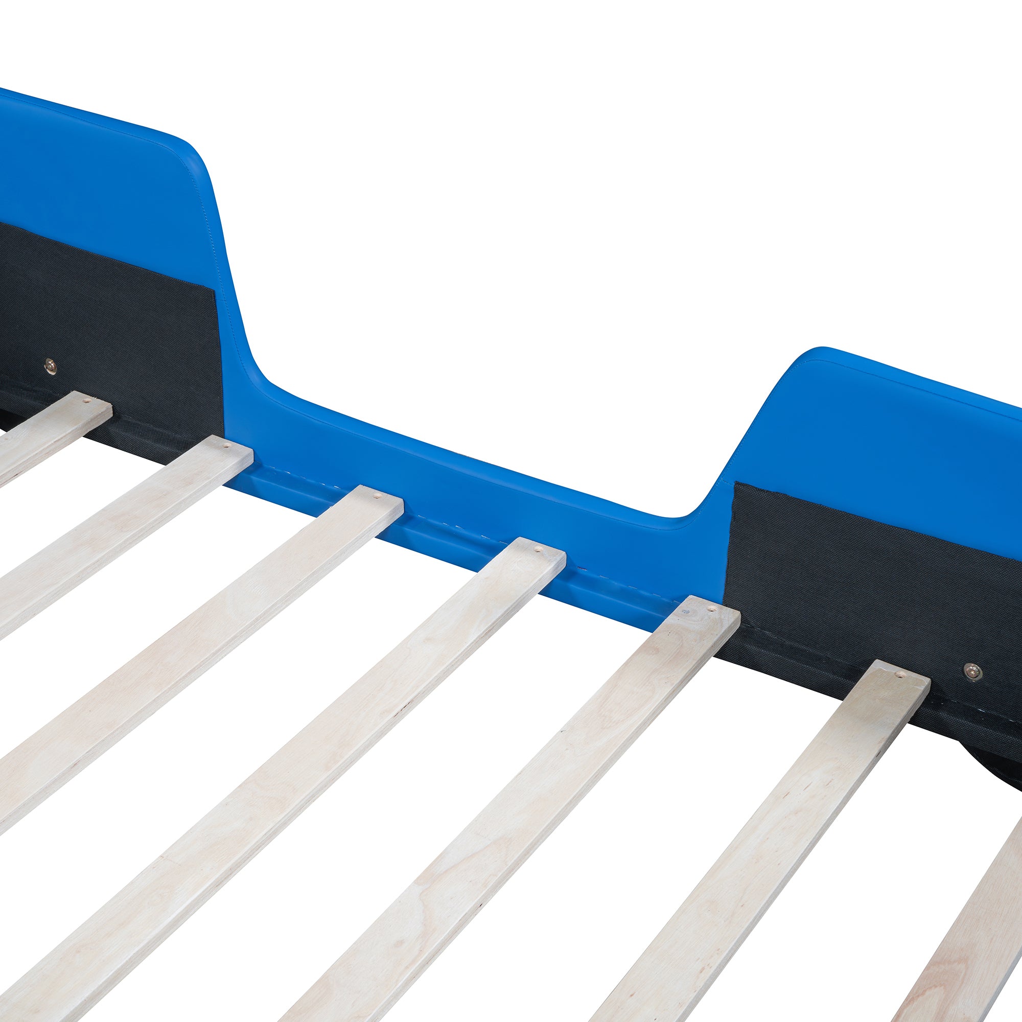 Twin Size Race Car-Shaped Platform Bed with Wheels,Blue - Atlantic Fine Furniture Melbourne FL
