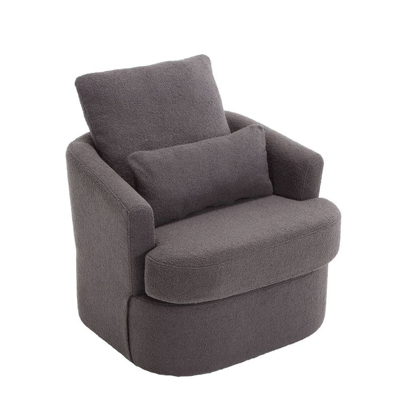 Modern Barrel Comfy Round Accent Sofa Chair, 360 Degree Swivel