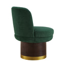 Round Swivel Accent Chair With Ergonomic Backrest For Living Room