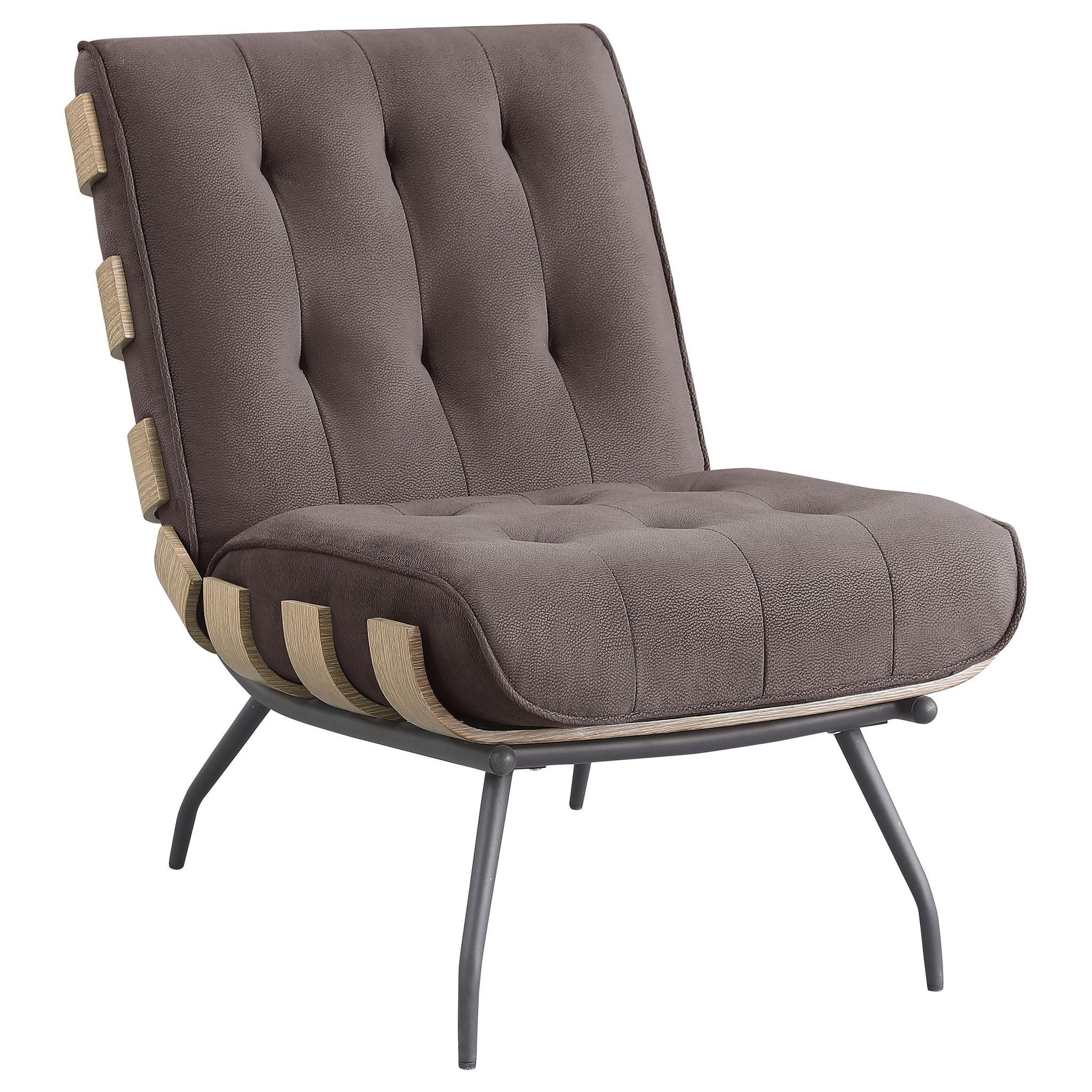 Aloma Upholstered Tufted Armless Accent Chair Brown - Atlantic Fine Furniture Melbourne FL