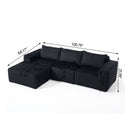 L - Shape Modern Minimalist Modular Sectional Sofa, Upholstered Cloud Couch With Deep Seats