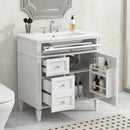 Bathroom Vanity With Top Sink, Modern Bathroom Storage Cabinet With 2 Drawers And A Tip-Out Drawer