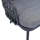 4 Piece Outdoor Patio Furniture Set, Metal Chairs With Woven Rope U Shaped Backrest