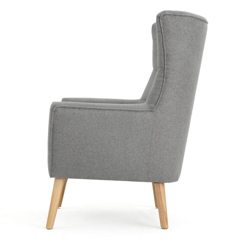 Club Chair With Rubberwood Legs