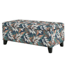 Charming Floral Storage Ottoman With Upholstered Fabric