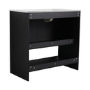 Modern Bathroom Vanity With Ceramic Sink, Freestanding Cabinet, Soft Closing Doors