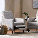 Upholstered Fabric Recliner With Button Tufted (Set of 2) - Light Gray