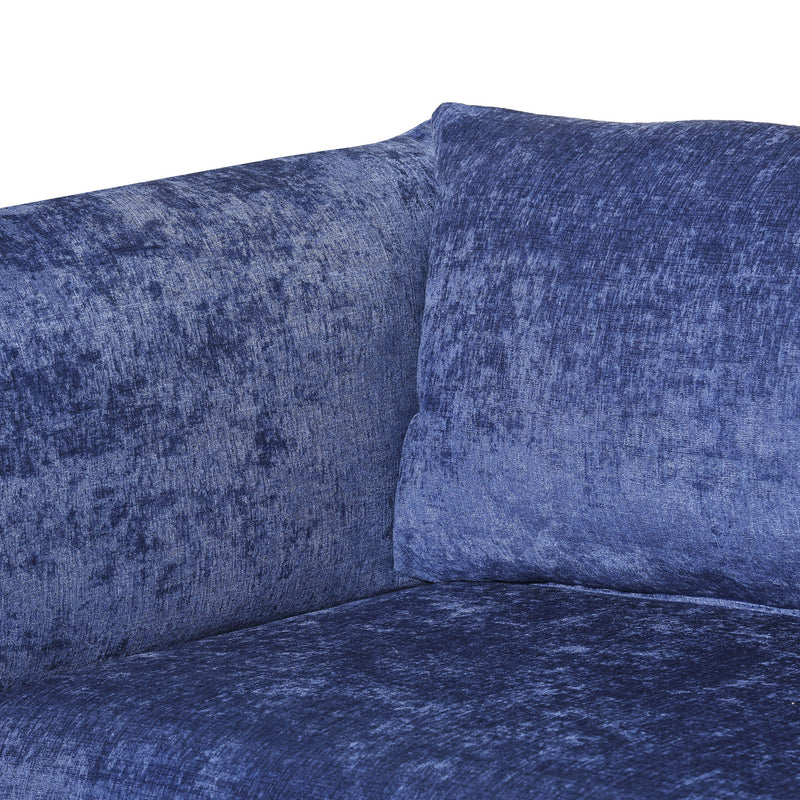 Modern Club Chair With Textured Upholstery And Pillow Accents - Navy Blue