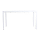 Modern Long Table, UV Resistant And Rust Proof, Pp Tabletop, UV Resistant Powder Coated Metal Legs - Snow White