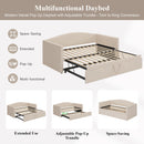 Daybed With Extended Pop Up Trundle, Upholstered Sofa Bed Daybed