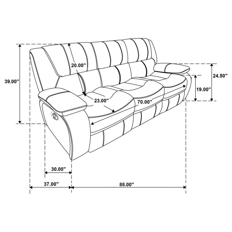 Camila - Upholstered Motion Reclining Sofa