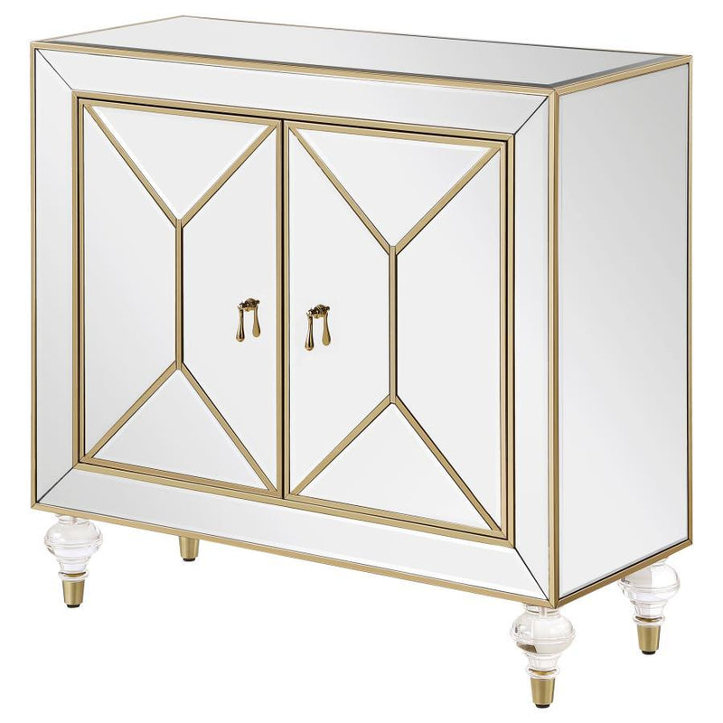 Lupin - 2-Door Accent Cabinet - Mirror And Champagne