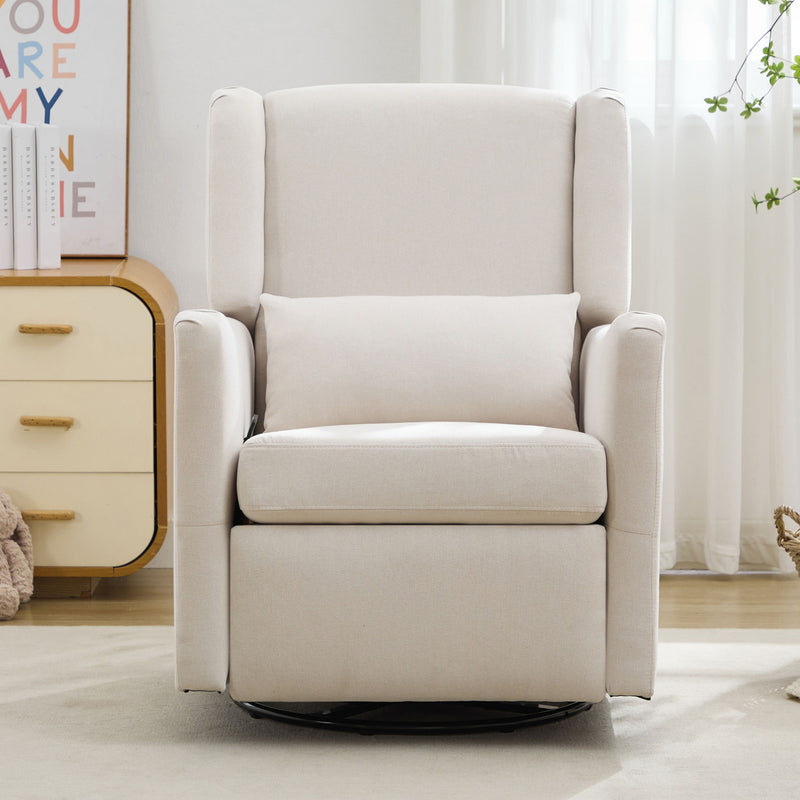 Wide Wingback Swivel Rocker Recliner Chair For Living Room