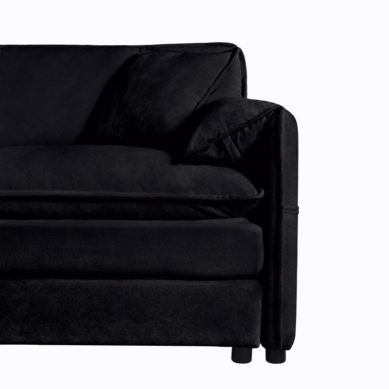 Modern Comfy Deep Seat Modular Sectional Sofa Cloud Couch With Ottoman