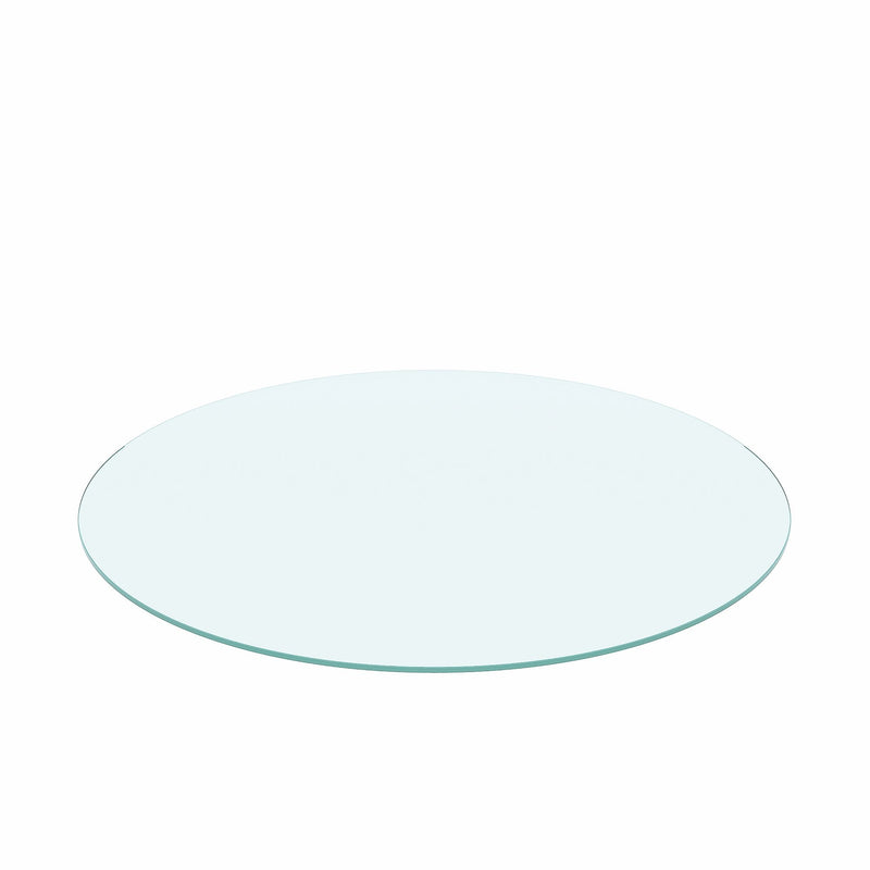 20" Round Tempered Glass Table Top Clear Glass 1 / 4" Thick Flat Polished Edge - Transparent