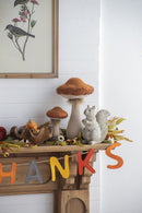 Mushroom Holiday Ornament, For Harvest Festival Fall Festival & Thanksgiving Table Decorations (Set of 2) - Beige / Orange