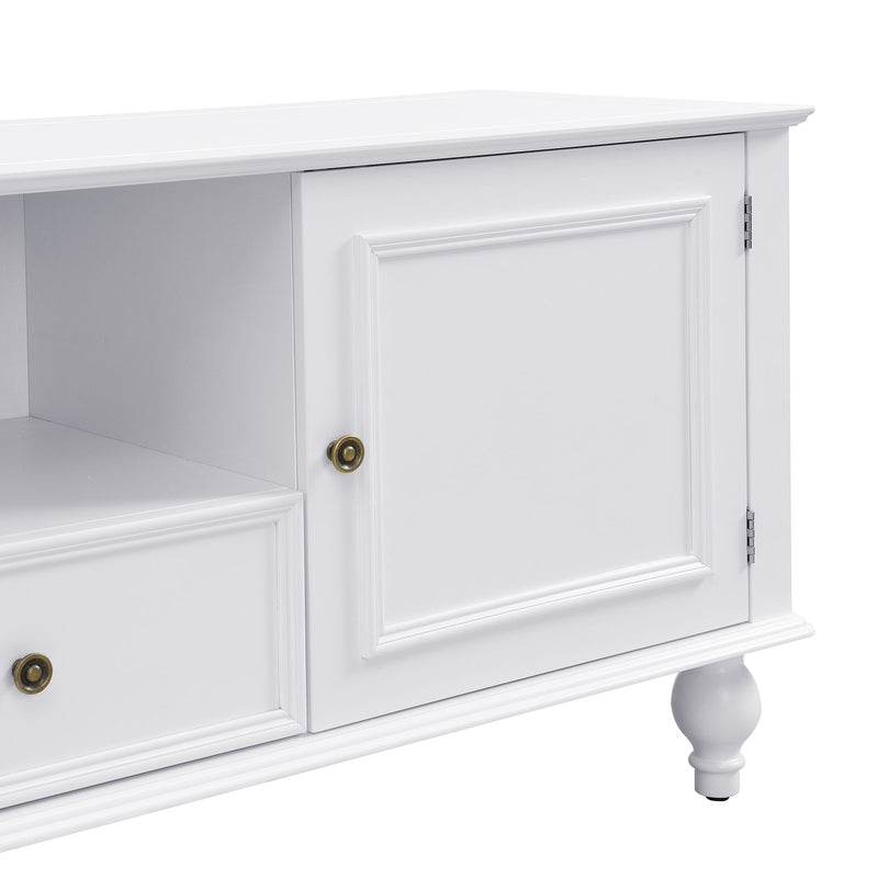 TV Stand For TVs Up To 80", Entertainment Center With Open Compartment