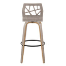 Folia - Contemporary Fixed Height Stool With Swivel With Round Footrest (Set of 2)