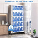 6 Tier Storage Cabinet With Transparent Door, Adjustable Shelves & Wheels