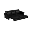 3 In 1 Convertible Sleeper Sofa With Nailhead Trim & Rolled Arm