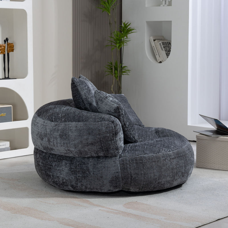 Lazy Sofa High Back Bean Bag Chair Couch With 3 Pillows