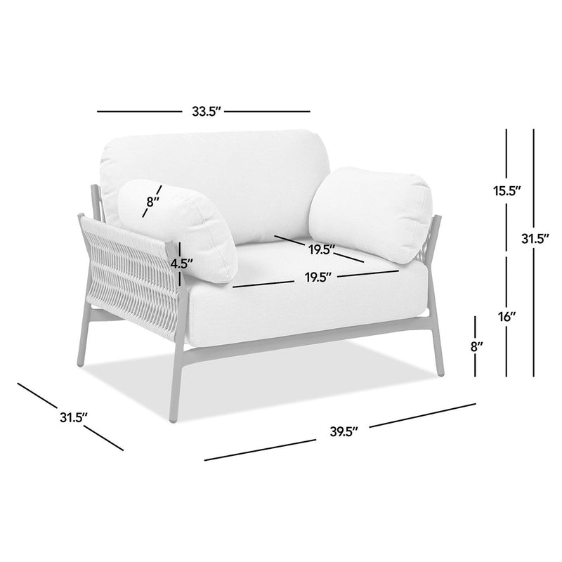 Jasper - Upholstered Patio Deep Seating Armchair - Wheat Beige