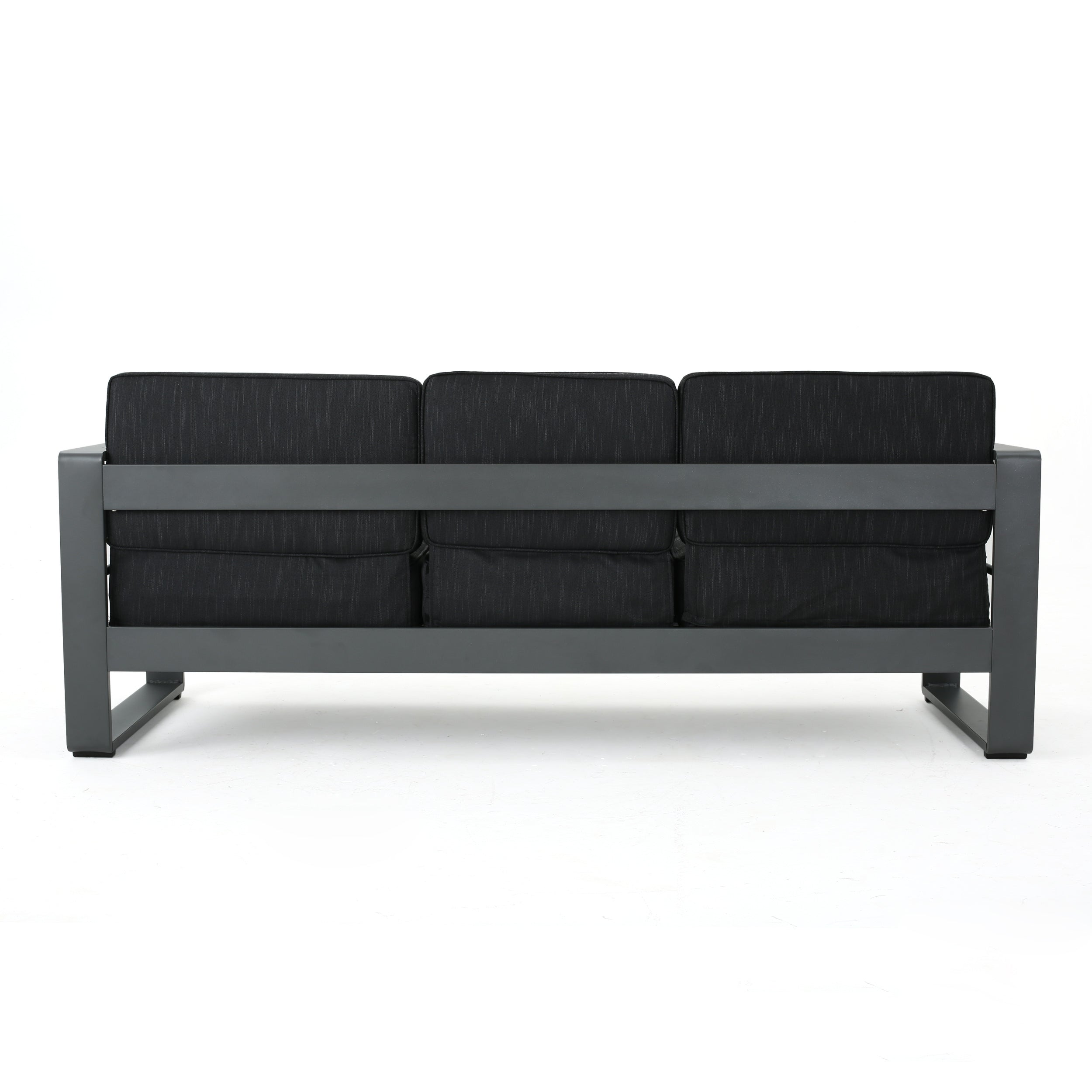 CAPE CORAL 3 SEATER SOFA W/ METAL TRAY GREY