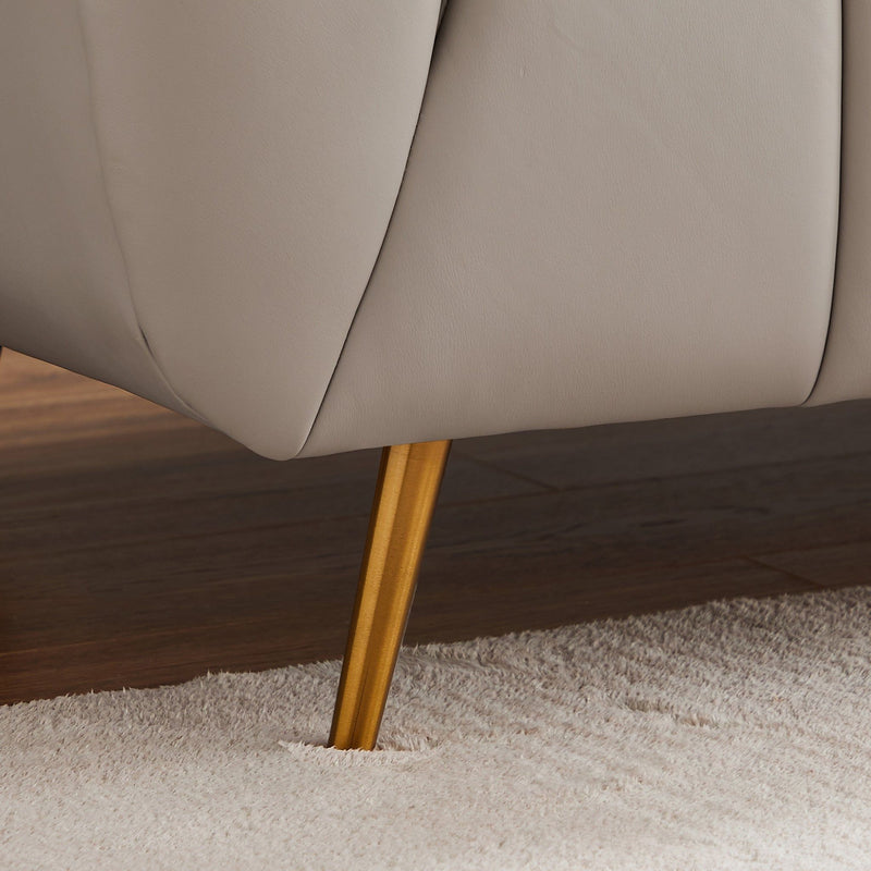 Lamattina - Genuine Italian Leather Channel Tufted Sofa
