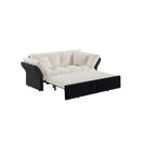 Queen Pull Out Sofa Bed, 3 In 1 Convertible Sleeper Tufted With 2 Soft Pillows