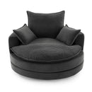 360° Swivel Accent Barrel Chair With Dual Layer Cushion And 3 Removable Pillows