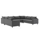 Modular Sectional Reversible U Shaped Couch Set, Free Combination Minimalist Style, Oversized 8 Seat Convertible Sofa