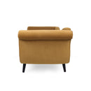 Auroral - Velvet Upholstered Chaise Lounge With Scrolled Arms And Tapered Legs