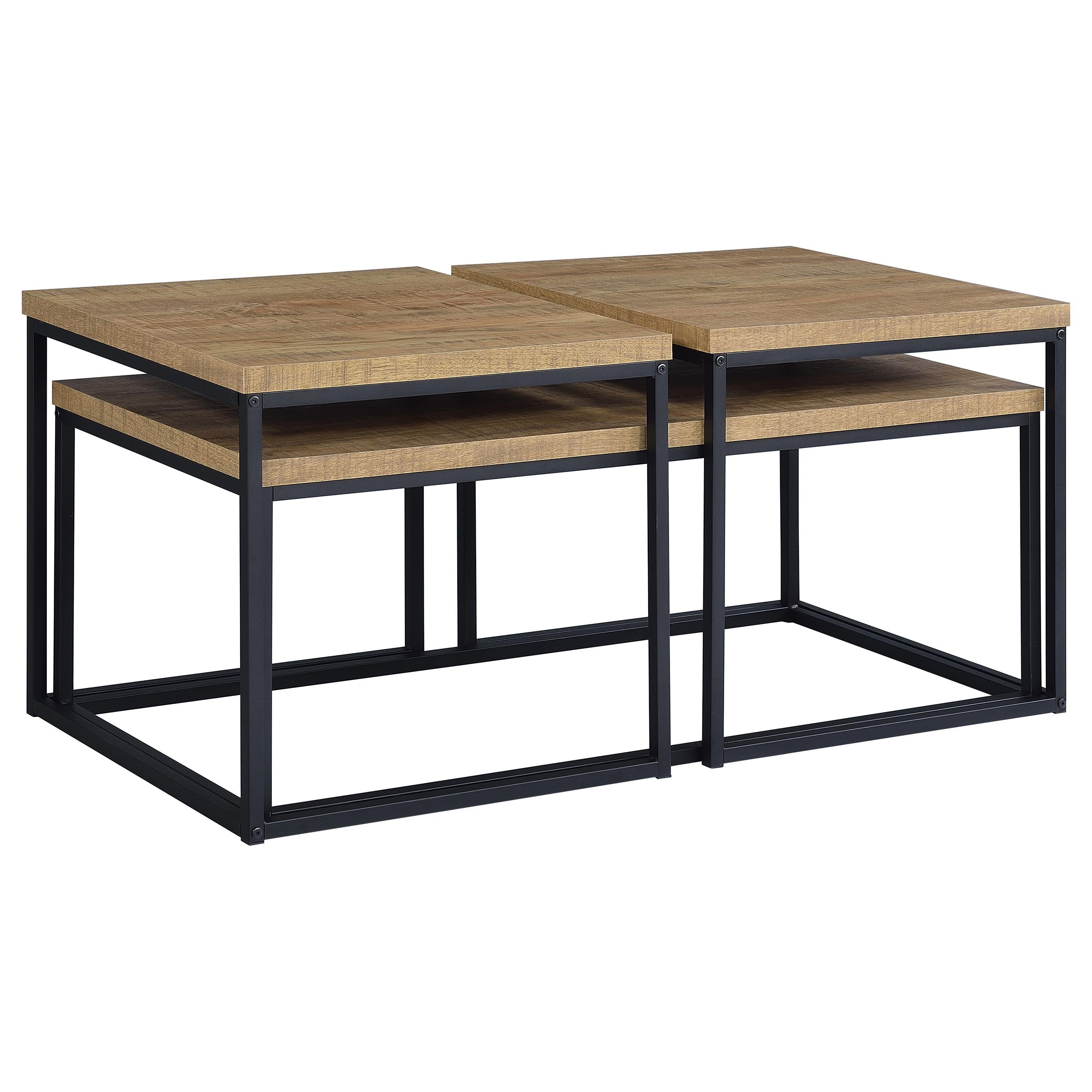 Straden 3-piece Engineered Wood Coffee Table Set Mango and Black — view 4