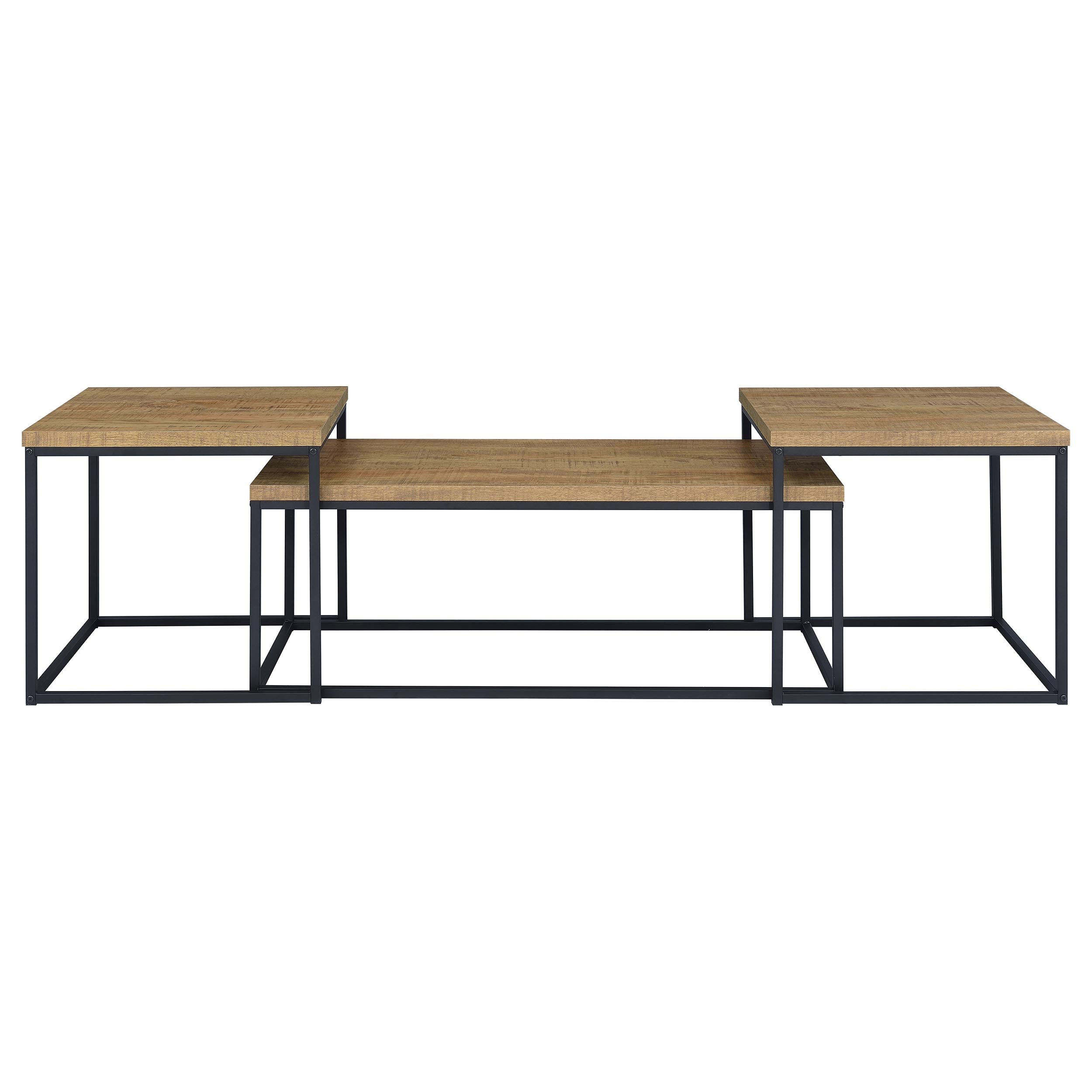 Straden 3-piece Engineered Wood Coffee Table Set Mango and Black — view 5