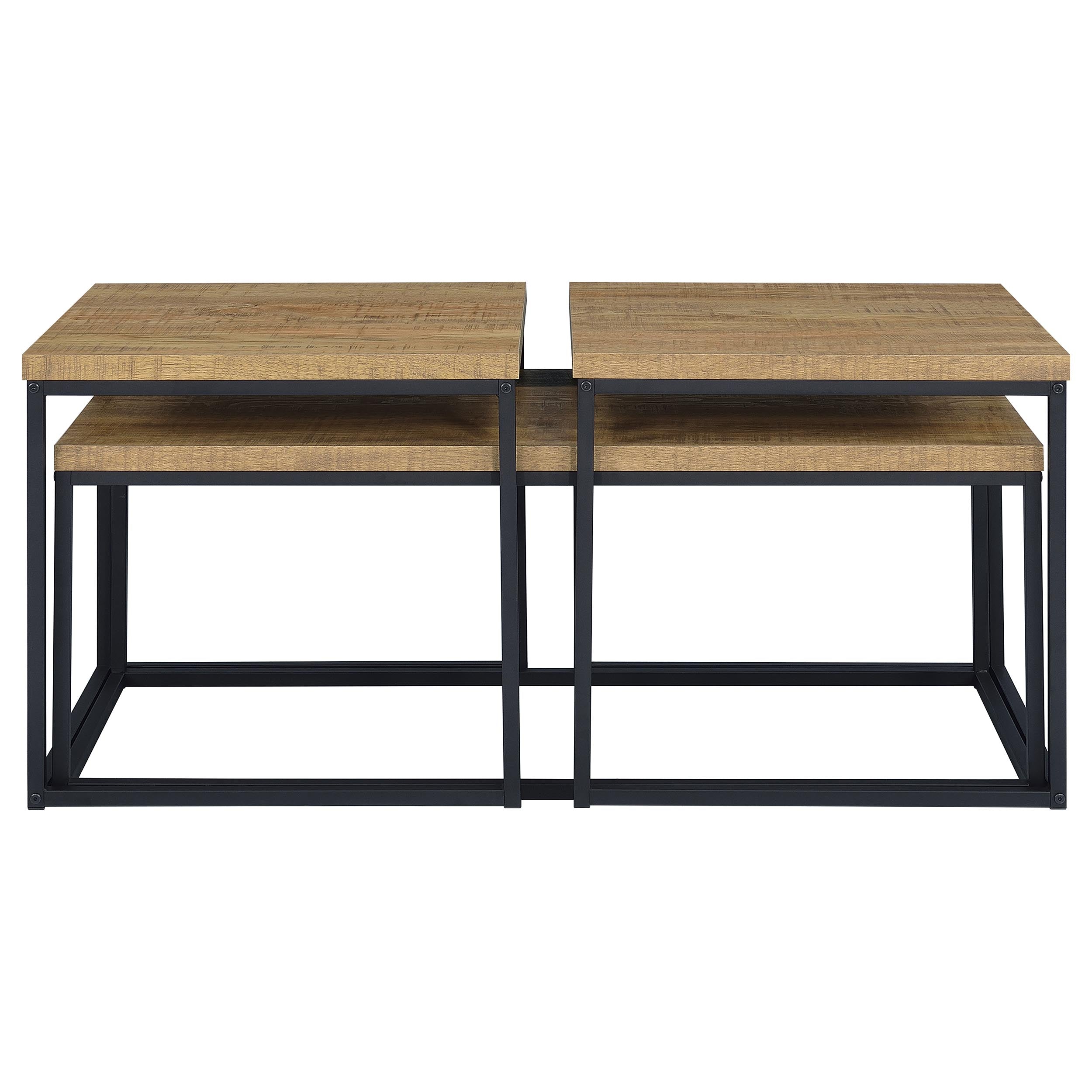 Straden 3-piece Engineered Wood Coffee Table Set Mango and Black — view 6