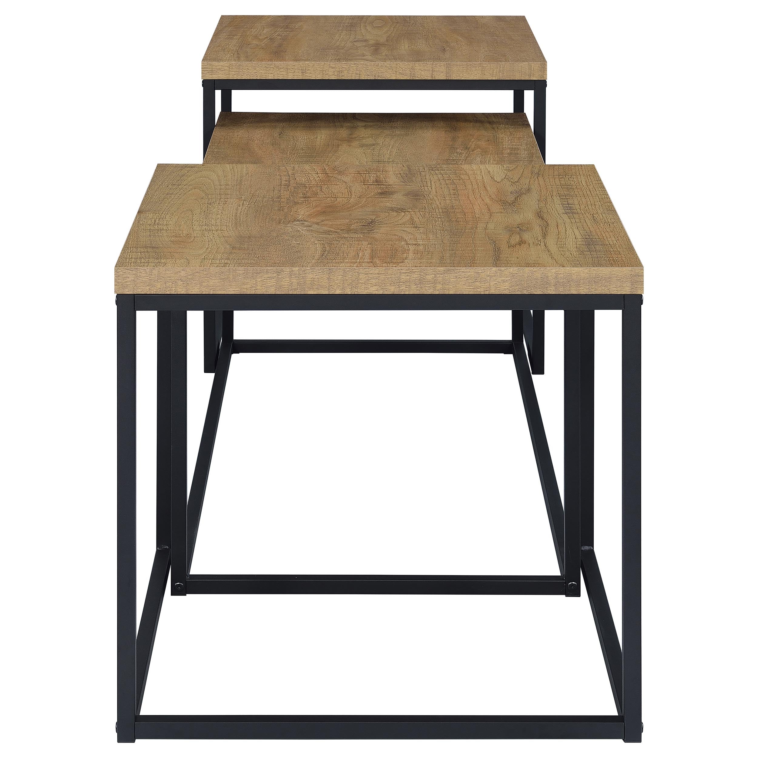 Straden 3-piece Engineered Wood Coffee Table Set Mango and Black — view 8