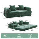 Convertible Floor Sofa Bed With Pillow Back Support Armrest
