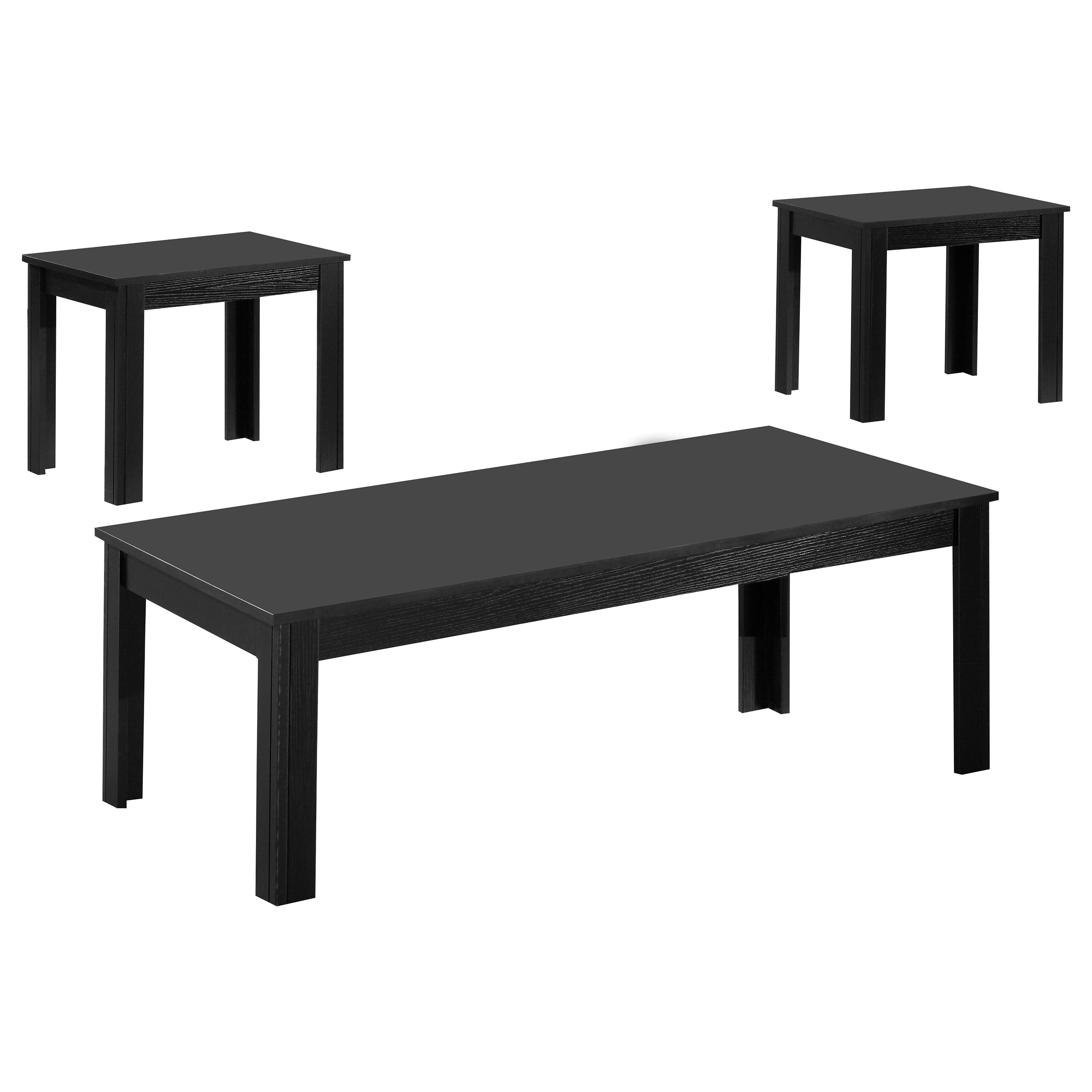 Elias 3-piece Engineered Wood Coffee Table Set Black — view 2