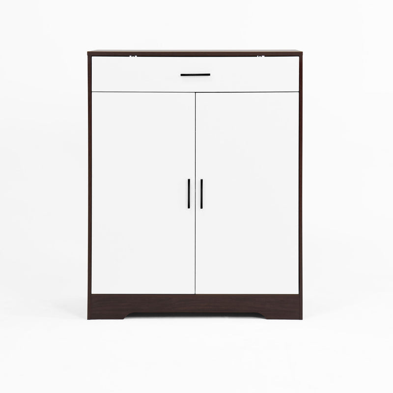 Freestanding Wooden Shoe Cabinet, 4 Tier Organizer With Drawer
