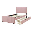 Upholstered Design Platform Bed With Trundle
